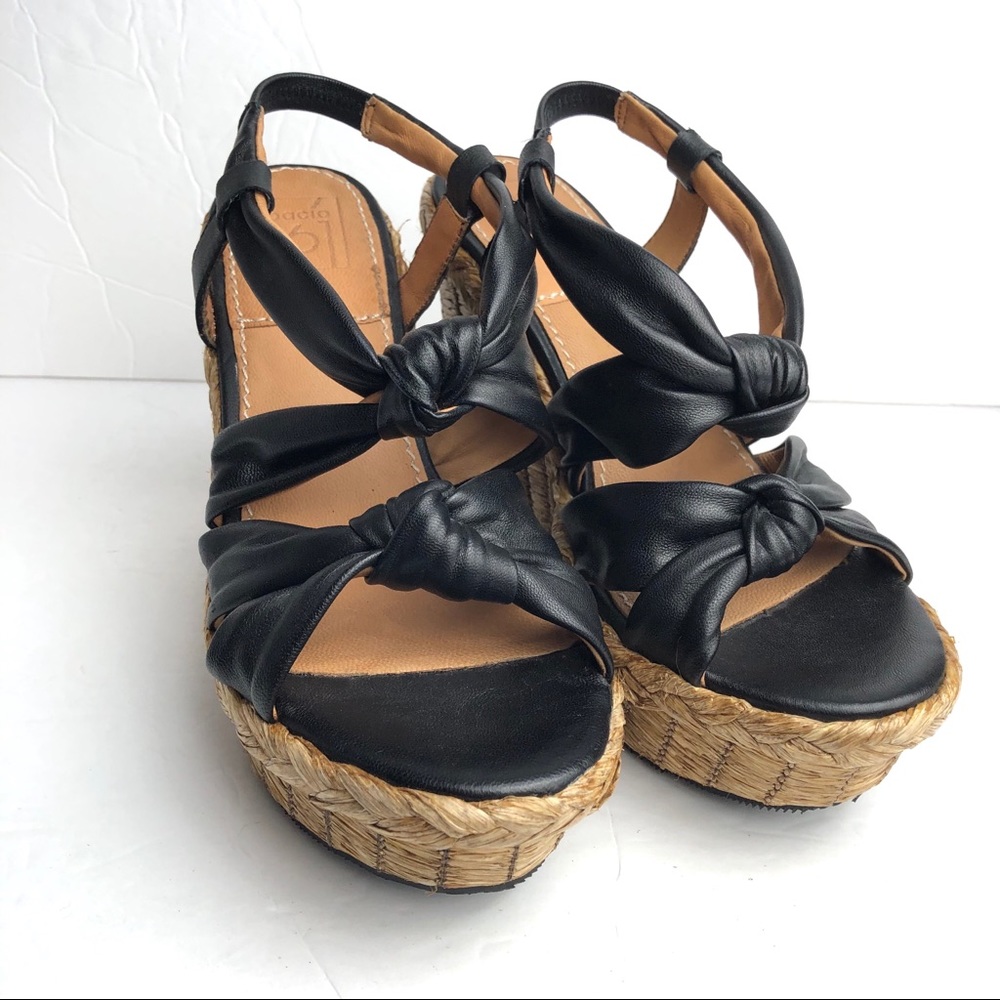 Bacio 61 leather platform wedges